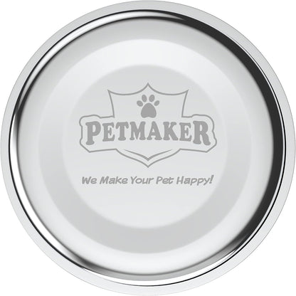 Set of 2 Stainless Steel Dog Bowls - 40Oz Pet Bowls with Decorative Dog Food Stand - Metal Food and Water Dishes for Large Pets - Puppy Essentials by  (Silver/Black)